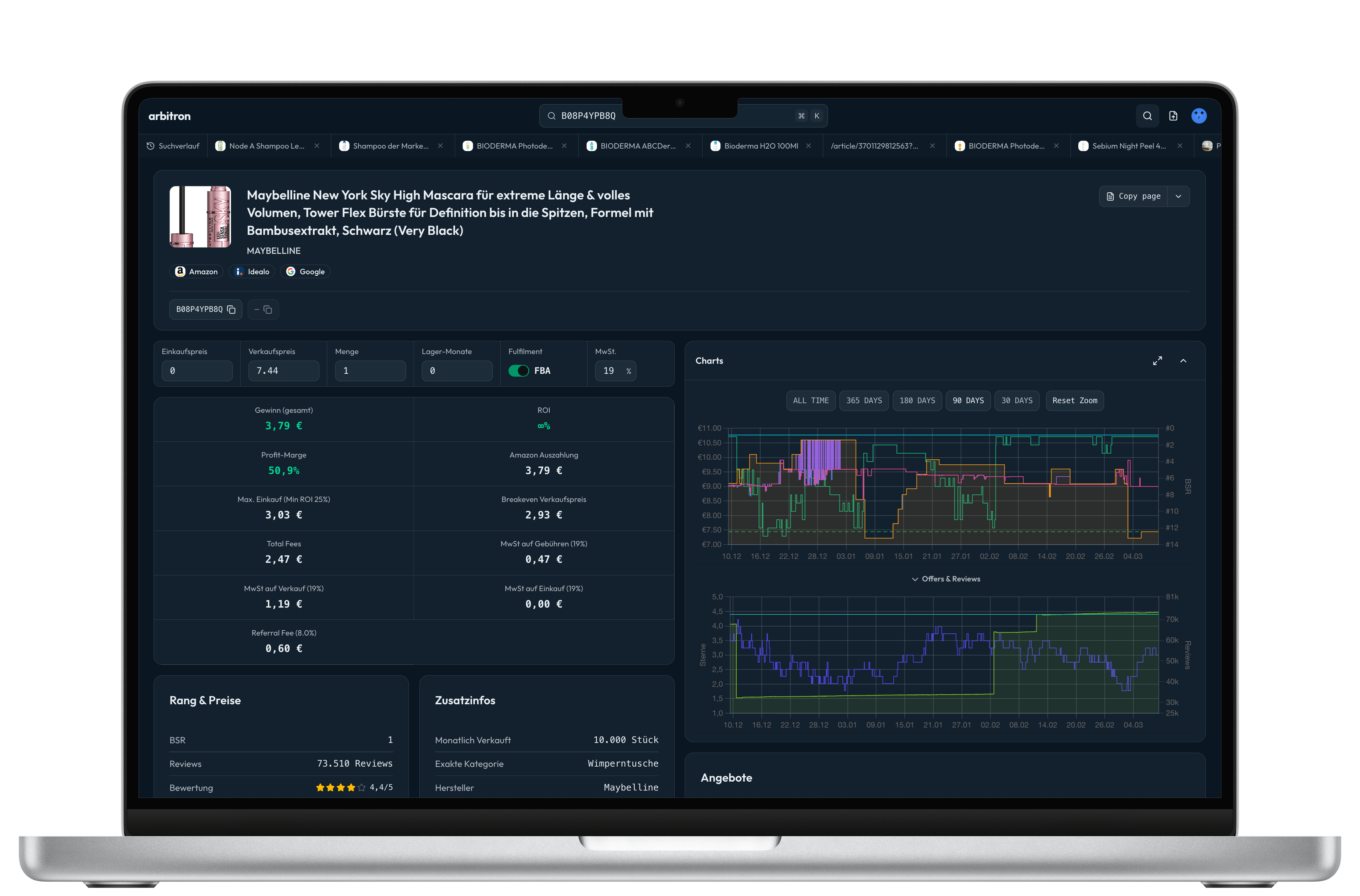 Arbitron dashboard mockup